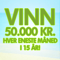 Vinn 50.000 kr. hver eneste måned i 15 år