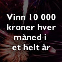 Vinn 10.000 kroner på din konto de neste 10 måneder