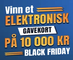 Vinn gavekort på 10 000 KR til elektronikk